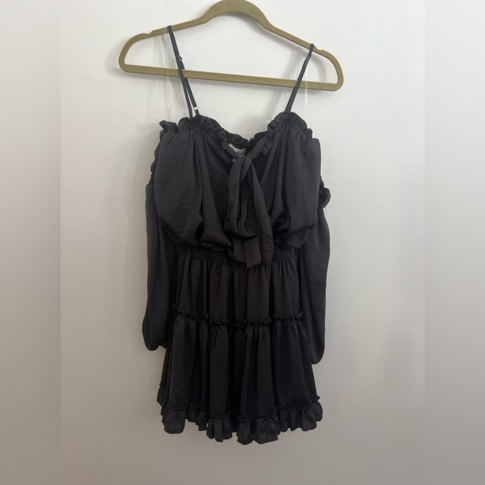 Black silky boutique dress